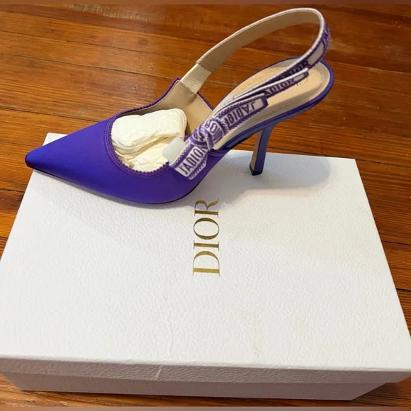 New in Box Authentic Dior J’adore Purple Slingback Heels size 39 - Picture 2 of 8